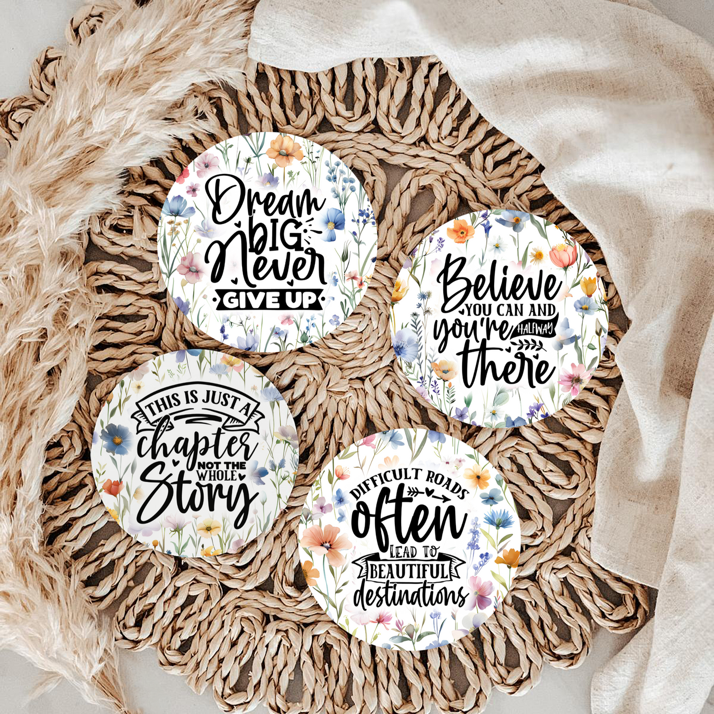 Motivational Cup Coasters - Set of 4